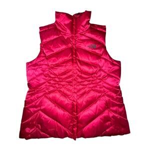 The North Face Aconcagua Vest Womens Lg 550 Goose Down Quilted Puffer Pink NWOT